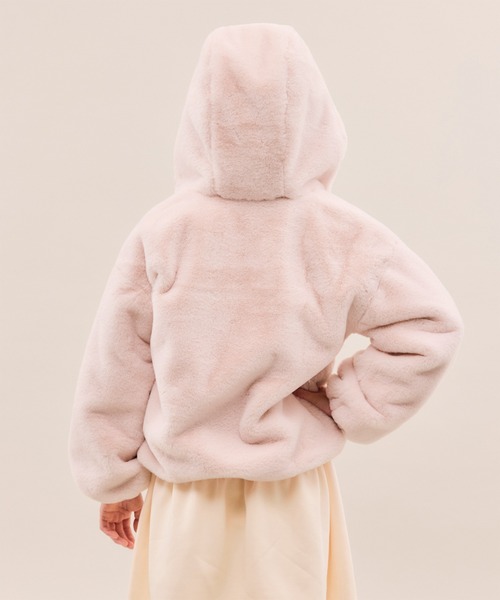 ROPE' PICNIC(ロペピクニック)の「【KIDS/キッズ】ふわふわフェイクファージップブルゾン(ブルゾン・キッズ・ピンク/オフホワイト・S/M/L)」の19枚目の写真