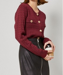 ボルドー　カーデガン　xs ボルドー」に該当するレディースのカーディガン/ボレロ