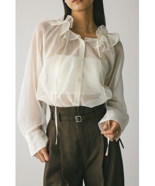 フリルカラーシアーシャツ（シャツ/ブラウス）｜STYLEMIXER