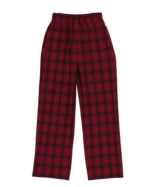 PUNYUS（プニュズ）の「セルフカットチェックプリーツパンツ（その他パンツ・レディース・ブラウン/グリーン/レッド・1/2/3/4）」の3枚目の写真