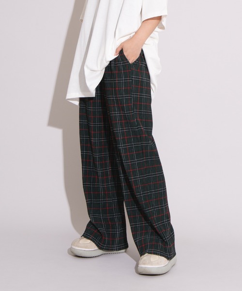 セール】セルフカットチェックプリーツパンツ（その他パンツ）｜PUNYUS