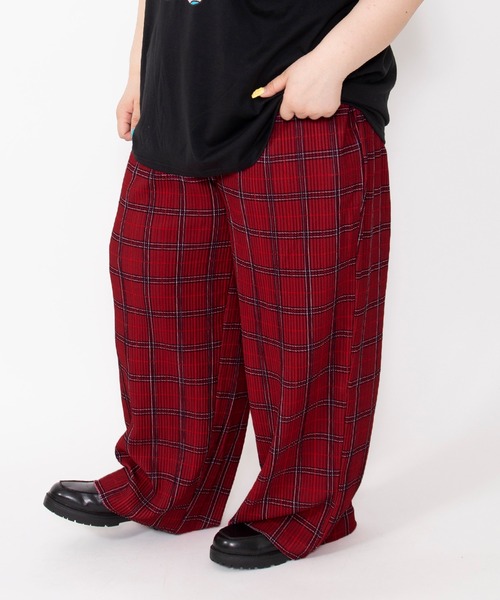 PUNYUS（プニュズ）の「セルフカットチェックプリーツパンツ（その他パンツ・レディース・ブラウン/グリーン/レッド・1/2/3/4）」の20枚目の写真
