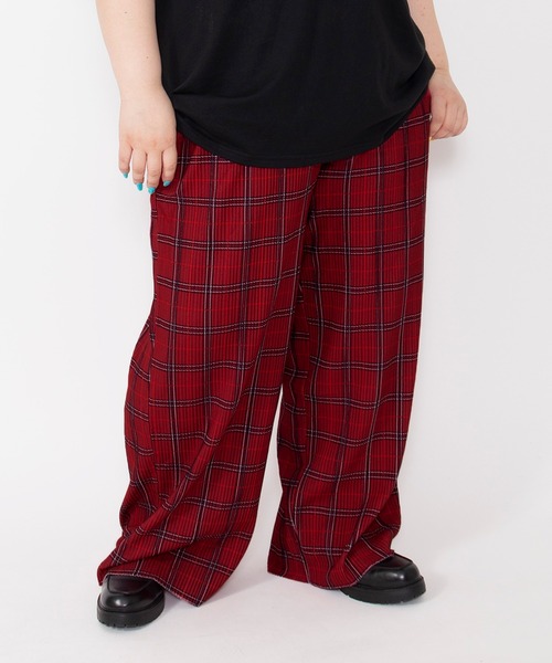 PUNYUS（プニュズ）の「セルフカットチェックプリーツパンツ（その他パンツ・レディース・ブラウン/グリーン/レッド・1/2/3/4）」の22枚目の写真