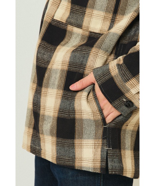 BIG MIKE(ビッグマイク)の「BIG MIKE ビックマイク / 無地 チェック柄 ジップ ヘビーフランネルシャツジャケット /// 102535700 102535800(ブルゾン・メンズ・ホワイト×ブラック/ブラック/チャコール/ブラウン系その他・MEDIUM/LARGE/X-LARGE/XX-LARGE)」の8枚目の写真