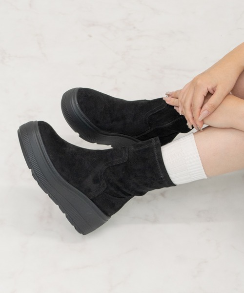 Bridget Birkin(ブリジットバーキン)の「【Bridget Birkin】厚底ショートブーツ(553030)(ブーツ・レディース・ブラック/ブラック系その他・39/38/36/37)」の2枚目の写真