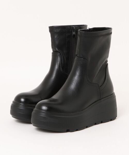 Bridget Birkin(ブリジットバーキン)の「【Bridget Birkin】厚底ショートブーツ(553030)(ブーツ・レディース・ブラック/ブラック系その他・39/38/36/37)」の6枚目の写真