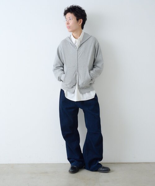 WHIMSIC（ウィムジック）の「【WHIMSIC/2サイズ展開】カットソージップパーカー（パーカー・メンズ・グレー/ブラウン・2/1）」の13枚目の写真