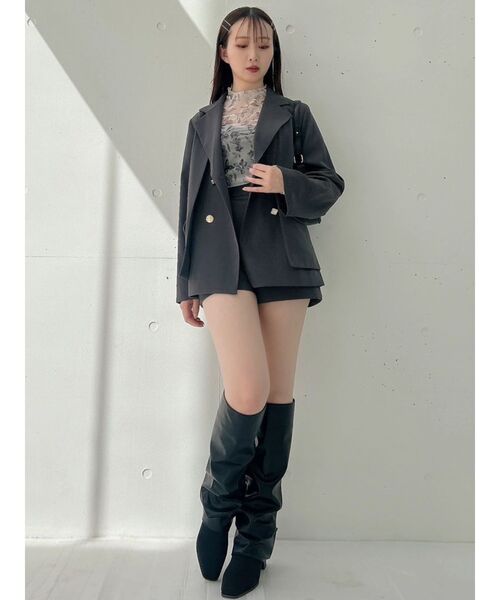 dazzlin（ダズリン）の「ダブルボタンテーラージャケット（テーラードジャケット・レディース・チャコールグレー/ブラック/アイボリー・FREE）」の6枚目の写真