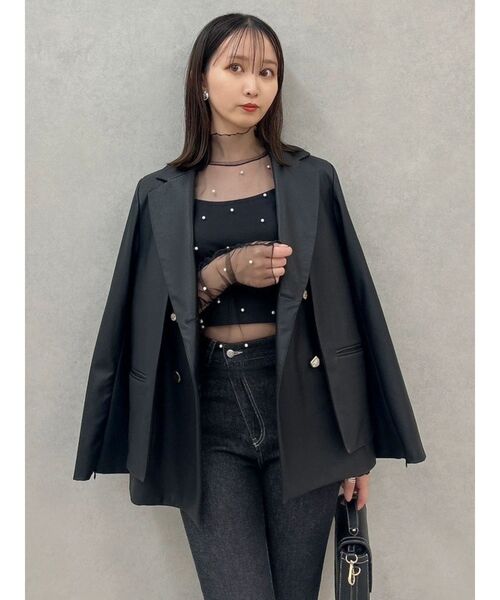 dazzlin（ダズリン）の「ダブルボタンテーラージャケット（テーラードジャケット・レディース・チャコールグレー/ブラック/アイボリー・FREE）」の8枚目の写真