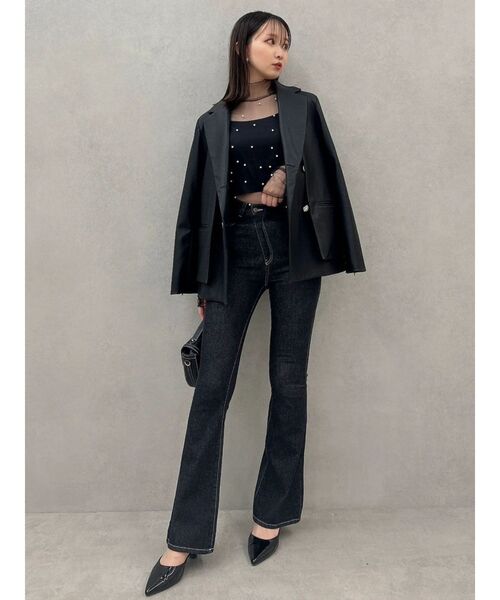 dazzlin（ダズリン）の「ダブルボタンテーラージャケット（テーラードジャケット・レディース・チャコールグレー/ブラック/アイボリー・FREE）」の9枚目の写真