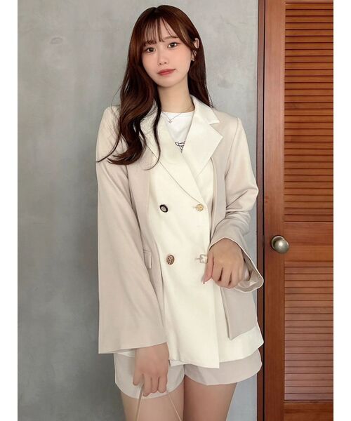 dazzlin（ダズリン）の「ダブルボタンテーラージャケット（テーラードジャケット・レディース・チャコールグレー/ブラック/アイボリー・FREE）」の14枚目の写真