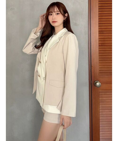 dazzlin（ダズリン）の「ダブルボタンテーラージャケット（テーラードジャケット・レディース・チャコールグレー/ブラック/アイボリー・FREE）」の15枚目の写真