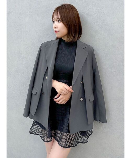 dazzlin（ダズリン）の「ダブルボタンテーラージャケット（テーラードジャケット・レディース・チャコールグレー/ブラック/アイボリー・FREE）」の21枚目の写真