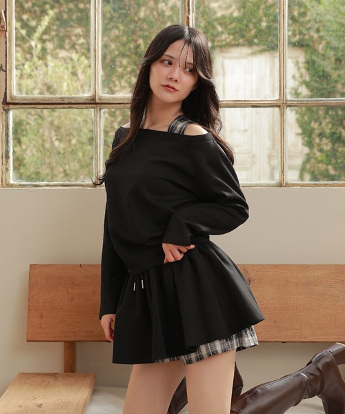 M DOLLY(エムドリー)の「check accent maretta set up/チェックアクセントマレッタセットアップ(セットアップ・レディース・グレー/ブラック・FREE)」の2枚目の写真