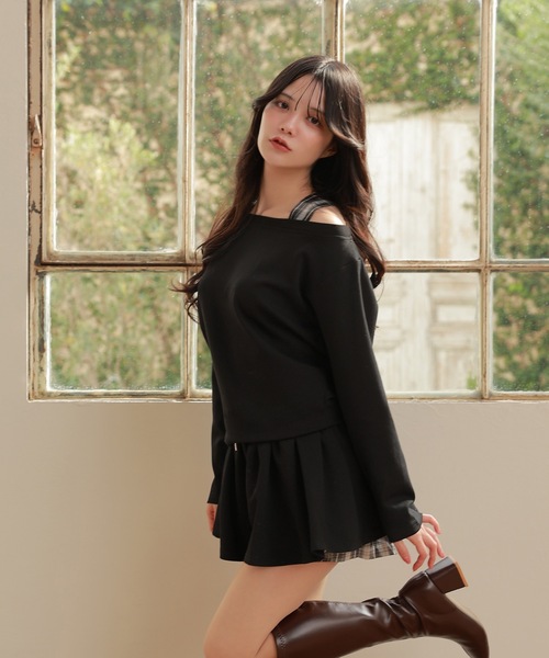 M DOLLY(エムドリー)の「check accent maretta set up/チェックアクセントマレッタセットアップ(セットアップ・レディース・グレー/ブラック・FREE)」の6枚目の写真