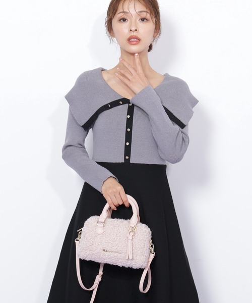 JILL by JILL STUART（ジルバイジルスチュアート）の「◇ボアミニボストン（ショルダーバッグ・レディース・ピンク/グレー・FREE）」の8枚目の写真