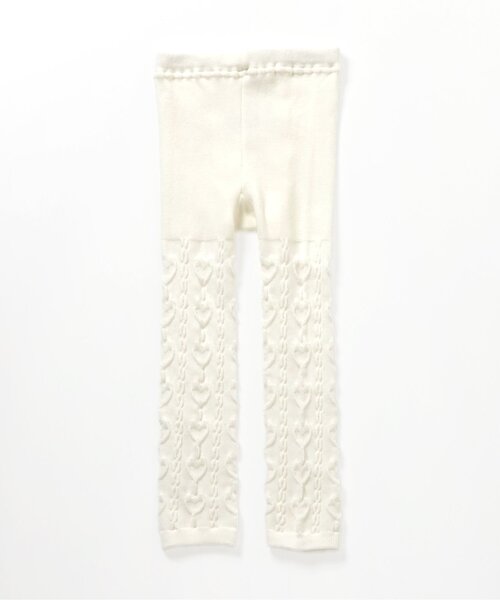 apres les cours（アプレレクール）の「【ジュニア対応】ハートケーブル柄レギンス（レギンス/スパッツ・キッズ・アイボリー/ピンク/チャコール・140/120/110/100/90）」の2枚目の写真