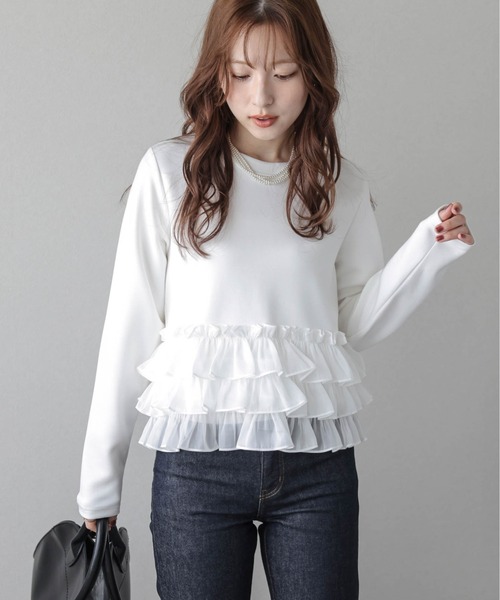 セール】ティアードフリルヘムトップス（Tシャツ/カットソー）｜AMELY