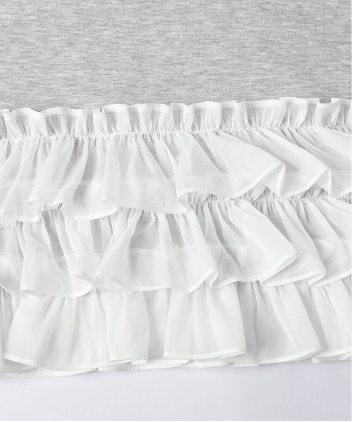 AMELY（エミリー）の「ティアードフリルヘムトップス（Tシャツ/カットソー・レディース・ブラック/グレー/ホワイト・フリー）」の6枚目の写真