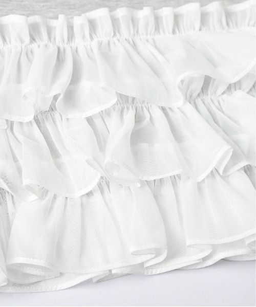 AMELY（エミリー）の「ティアードフリルヘムトップス（Tシャツ/カットソー・レディース・ブラック/グレー/ホワイト・フリー）」の7枚目の写真