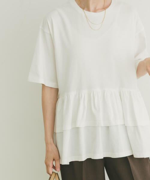 ITEMS URBANRESEARCH（アイテムズ アーバンリサーチ）の「ピグメントティアードTシャツ（Tシャツ/カットソー・レディース・ブラック/ベージュ/ホワイト/ブラウン・FREE）」の19枚目の写真