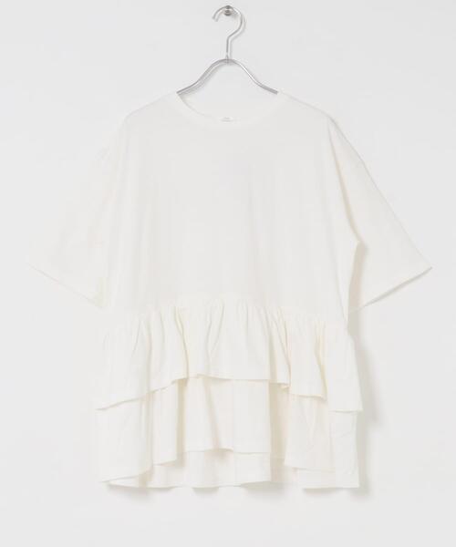 ITEMS URBANRESEARCH（アイテムズ アーバンリサーチ）の「ピグメントティアードTシャツ（Tシャツ/カットソー・レディース・ブラック/ベージュ/ホワイト/ブラウン・FREE）」の21枚目の写真