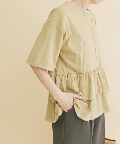 ITEMS URBANRESEARCH(アイテムズ アーバンリサーチ)の「ピグメントティアードTシャツ(Tシャツ/カットソー・レディース・ブラック/ベージュ/ホワイト/ブラウン・FREE)」の14枚目の写真