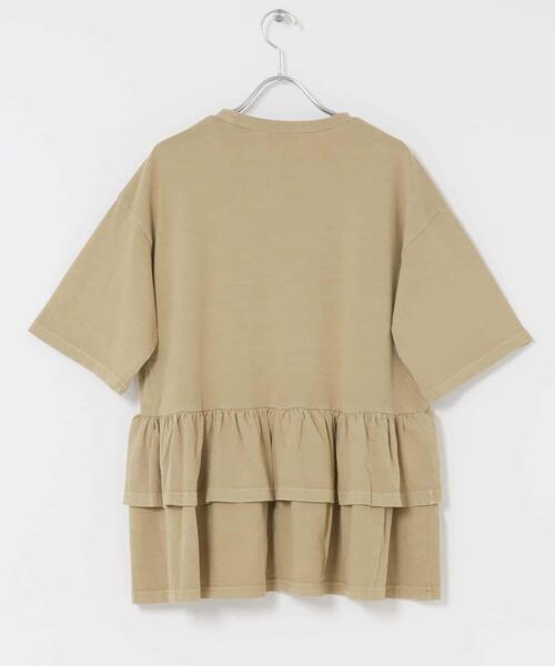 ITEMS URBANRESEARCH（アイテムズ アーバンリサーチ）の「ピグメントティアードTシャツ（Tシャツ/カットソー・レディース・ブラック/ベージュ/ホワイト/ブラウン・FREE）」の7枚目の写真