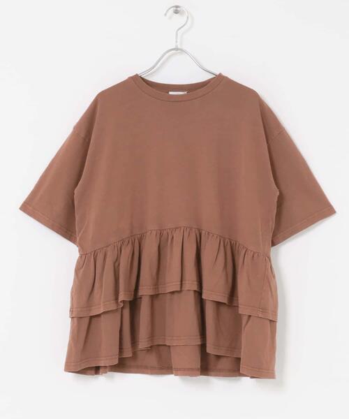 ITEMS URBANRESEARCH（アイテムズ アーバンリサーチ）の「ピグメントティアードTシャツ（Tシャツ/カットソー・レディース・ブラック/ベージュ/ホワイト/ブラウン・FREE）」の17枚目の写真