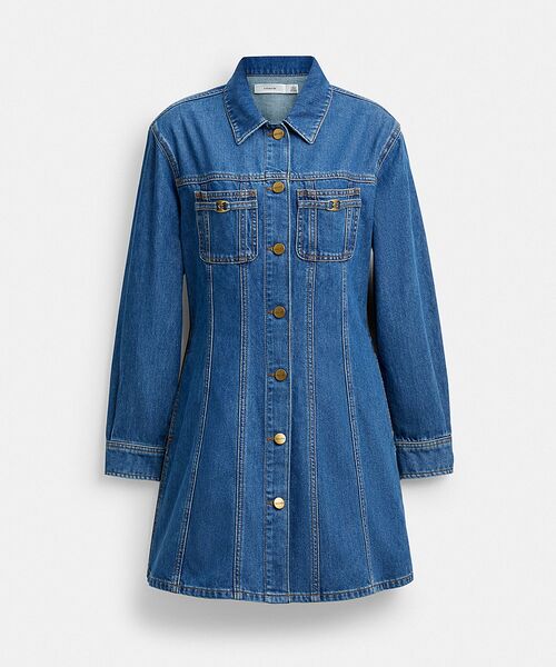 COACH（コーチ）の「ロング スリーブ デニム ドレス・オーガニック