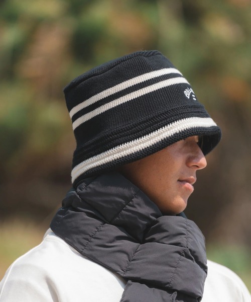 BILLABONG(ビラボン)の「BILLABONG メンズ KNIT HAT ハット 【2025年秋冬モデル】/ビラボンロゴコットンニットハット(ハット・メンズ・ブラック×ホワイト/ブラック・FREE)」の7枚目の写真