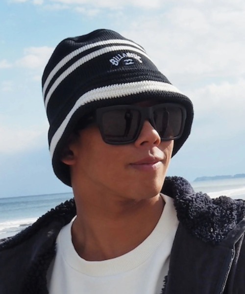 BILLABONG(ビラボン)の「BILLABONG メンズ KNIT HAT ハット 【2025年秋冬モデル】/ビラボンロゴコットンニットハット(ハット・メンズ・ブラック×ホワイト/ブラック・FREE)」の8枚目の写真