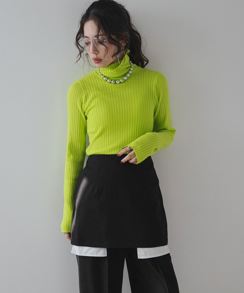 ロングスリーブカラフルリブタートル（ニット/セーター）｜bohmal