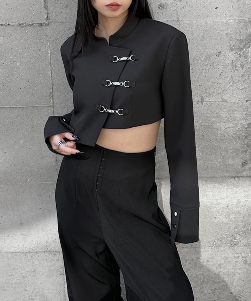 LVEU.】フックデザインアシメジャケット / アウター ジャケット