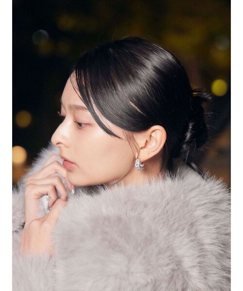 LAGUNAMOON（ラグナムーン）の「ビジューフープピアス（ピアス（両耳用）・レディース・シルバー・FREE）」の12枚目の写真