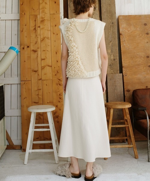 leinwande(ラインヴァンド)の「【leinwande】Landscape Intarsia Knit Vest(ベスト・レディース・ホワイト/ブラック/ブラウン・ONE SIZE)」の6枚目の写真