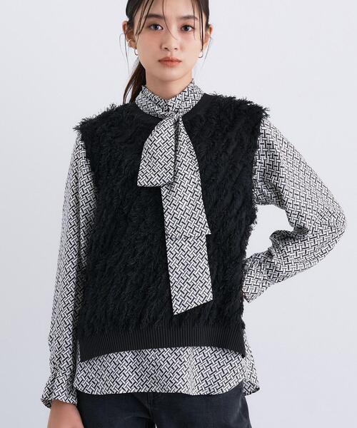 ◆フリンジニットベスト