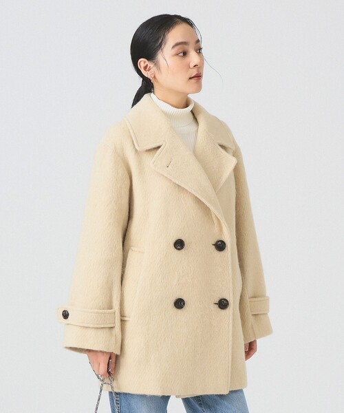 Ray BEAMS(レイビームス)の「シャギー ダブル ハーフ コート(その他アウター・レディース・ベージュ/ライトグレー・1/0)」の11枚目の写真