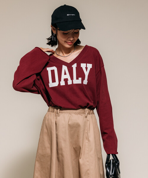 セール】ヴィンテージ Vネック ロゴ ロンT 限定展開（Tシャツ