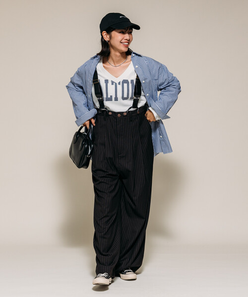 FREAK'S STORE(フリークスストア)の「ヴィンテージ Vネック ロゴ ロンT 限定展開(Tシャツ/カットソー・レディース・チャコール/オフホワイト/ワイン・フリ-)」の14枚目の写真