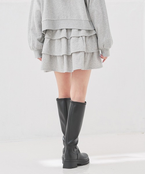 Honeys（ハニーズ）の「ミニティアードスカート（スカート・レディース・アイボリー/杢グレー/スミクロ・S/M/L）」の18枚目の写真