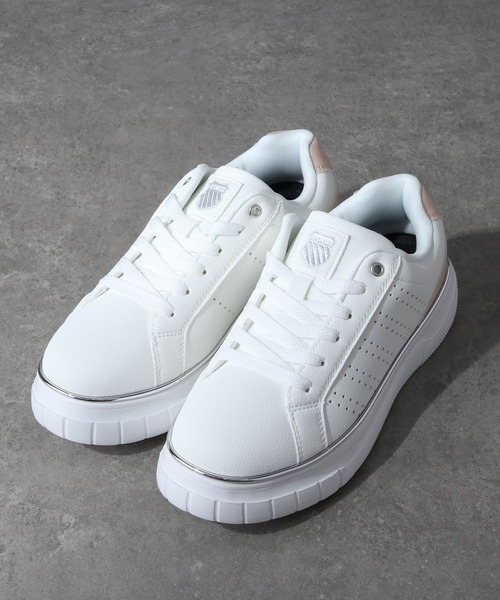 K-SWISS(ケースイス)の「【K-SWISS/ケースイス】 レディース 厚底 メタルライン スニーカー(スニーカー・レディース・ブラック×ゴールド/ホワイト×ピンク/ホワイト×シルバー・24.5cm/23.5cm/24cm/23cm/22.5cm)」の6枚目の写真