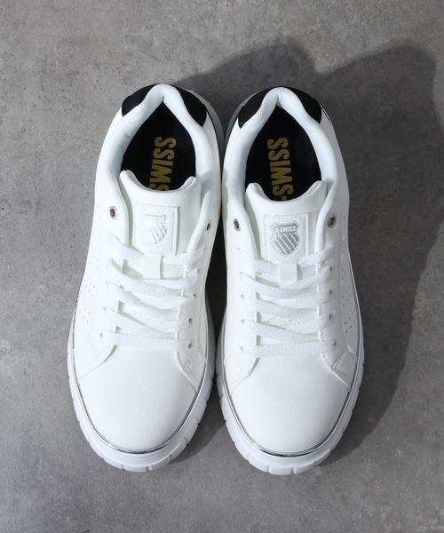 K-SWISS(ケースイス)の「【K-SWISS/ケースイス】 レディース 厚底 メタルライン スニーカー(スニーカー・レディース・ブラック×ゴールド/ホワイト×ピンク/ホワイト×シルバー・24.5cm/23.5cm/24cm/23cm/22.5cm)」の14枚目の写真