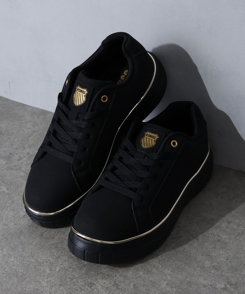 K-SWISS(ケースイス)の「【K-SWISS/ケースイス】 レディース 厚底 メタルライン スニーカー(スニーカー・レディース・ブラック×ゴールド/ホワイト×ピンク/ホワイト×シルバー・24.5cm/23.5cm/24cm/23cm/22.5cm)」の12枚目の写真