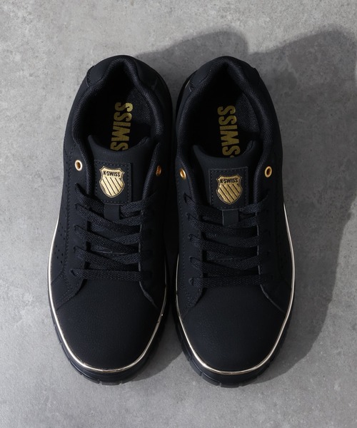 K-SWISS(ケースイス)の「【K-SWISS/ケースイス】 レディース 厚底 メタルライン スニーカー(スニーカー・レディース・ブラック×ゴールド/ホワイト×ピンク/ホワイト×シルバー・24.5cm/23.5cm/24cm/23cm/22.5cm)」の8枚目の写真