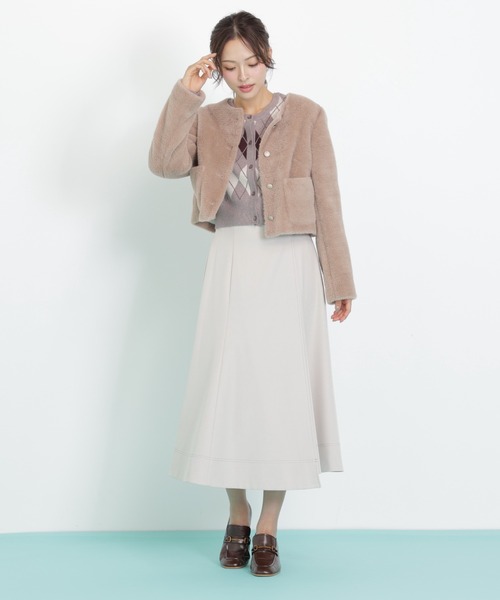 JILL by JILL STUART(ジルバイジルスチュアート)の「◇フェイクファーノーカラージャケット(ノーカラージャケット・レディース・ホワイト/ブラウン/ピンク・FREE)」の17枚目の写真