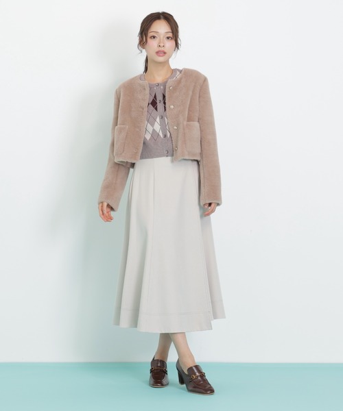 JILL by JILL STUART(ジルバイジルスチュアート)の「◇フェイクファーノーカラージャケット(ノーカラージャケット・レディース・ホワイト/ブラウン/ピンク・FREE)」の18枚目の写真