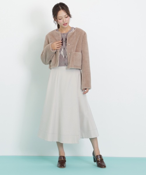 JILL by JILL STUART(ジルバイジルスチュアート)の「◇フェイクファーノーカラージャケット(ノーカラージャケット・レディース・ホワイト/ブラウン/ピンク・FREE)」の20枚目の写真