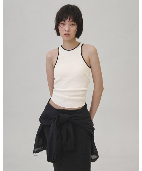 TODAYFUL（トゥデイフル）の「Cupin Piping Tanktop（タンクトップ・レディース・キナリ/ネイビー/ブルー系その他/ベージュ・FREE）」の11枚目の写真