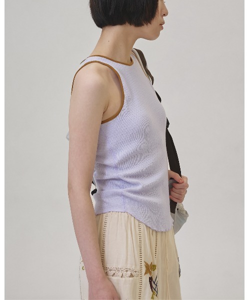 TODAYFUL（トゥデイフル）の「Cupin Piping Tanktop（タンクトップ・レディース・キナリ/ネイビー/ブルー系その他/ベージュ・FREE）」の15枚目の写真